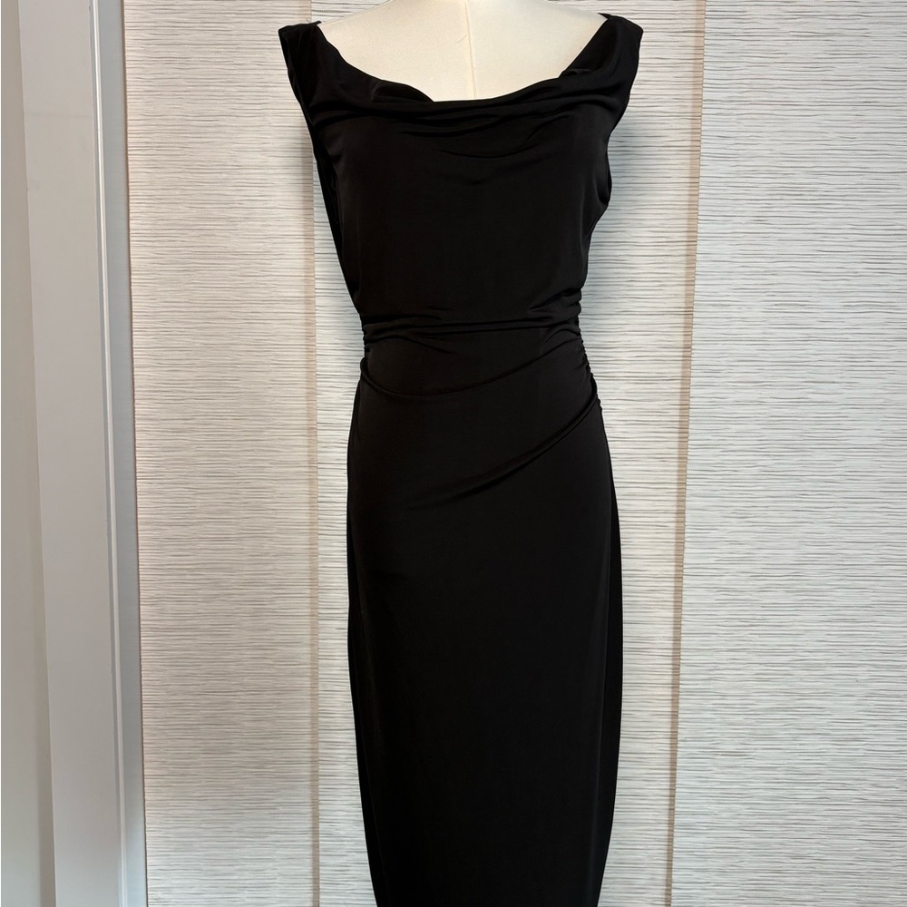 Kensie Black Cowl-Neck Midi Dress